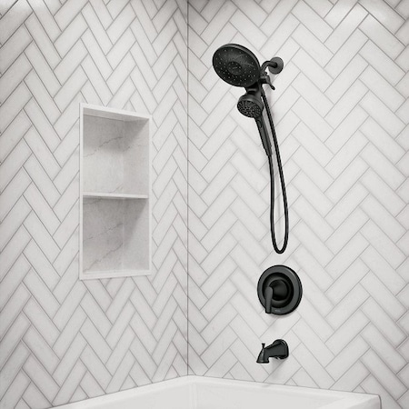 Moen Graeden Tub and Shower Trim with Valve in Matte Black 82137BL